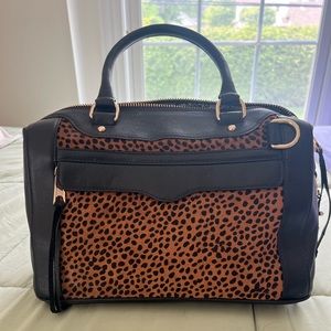Rebecca Minkoff cheetah print head bag with gold hardware